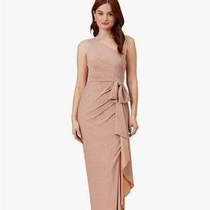 Elegant One-Shoulder Ginger Metallic Dress